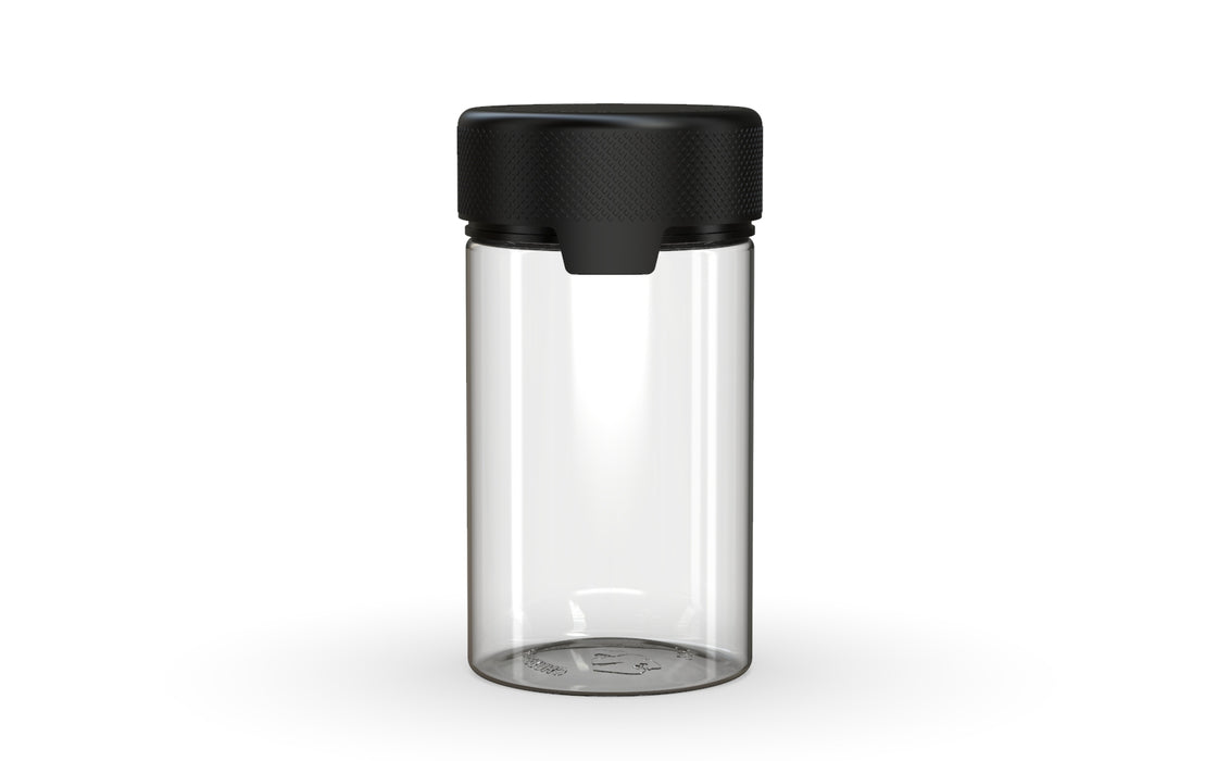 150CC/5OZ/150ML Aviator CR - Container With Inner Seal & Tamper - Clear Natural With Opaque Black Lid
