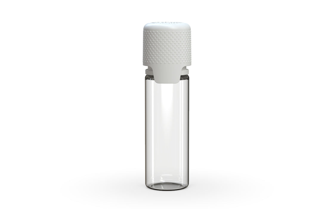 Aviator 16.5ML Bottle With Inner Seal & Tamper Evident Breakoff Band - Clear Natural Bottle / Opaque White Cap