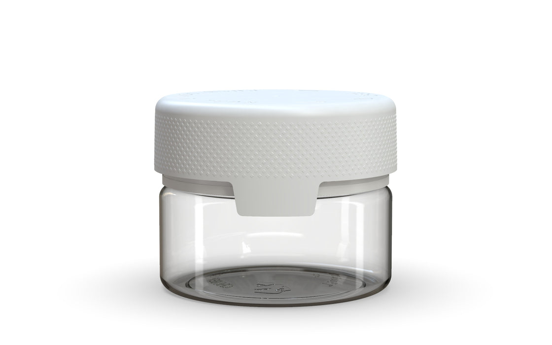 220CC/7.5FL.OZ/220ML Aviator CR - XL Container With Inner Seal & Tamper - Clear Natural With Opaque White Lid