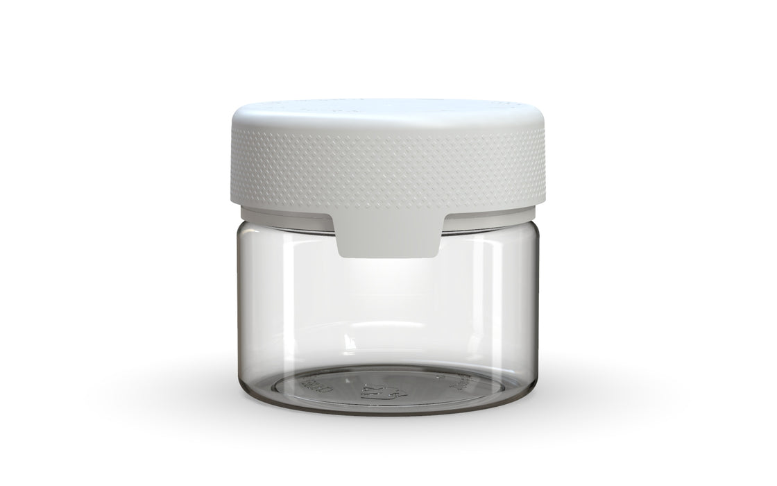 300CC/10FL.OZ/300ML Aviator CR - XL Container With Inner Seal & Tamper - Clear Natural With Opaque White Lid