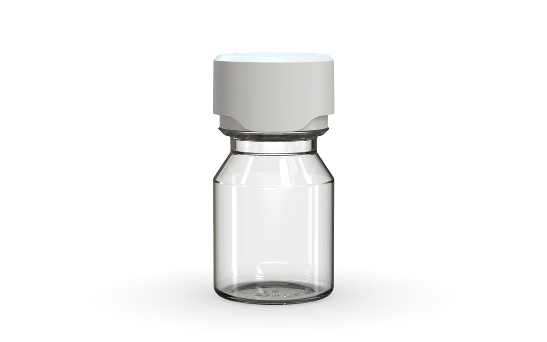 Chubby Gorilla Aviator Shot Bottle 30ml - Clear bottle & White Cap