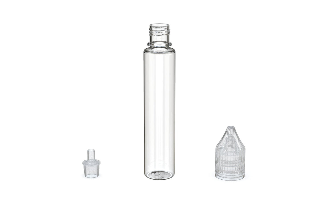 Chubby Gorilla - 30ML Production-Ready Unicorn Bottle - Clear Bottle / Clear Cap - V3 with Reducer