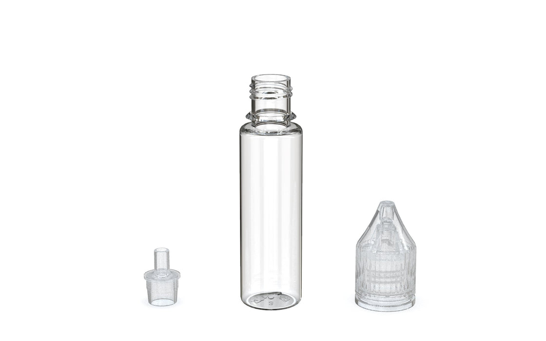 Chubby Gorilla - 20ML Production-Ready Unicorn Bottle - Clear Bottle / Clear Cap - V3 with Reducer Tip