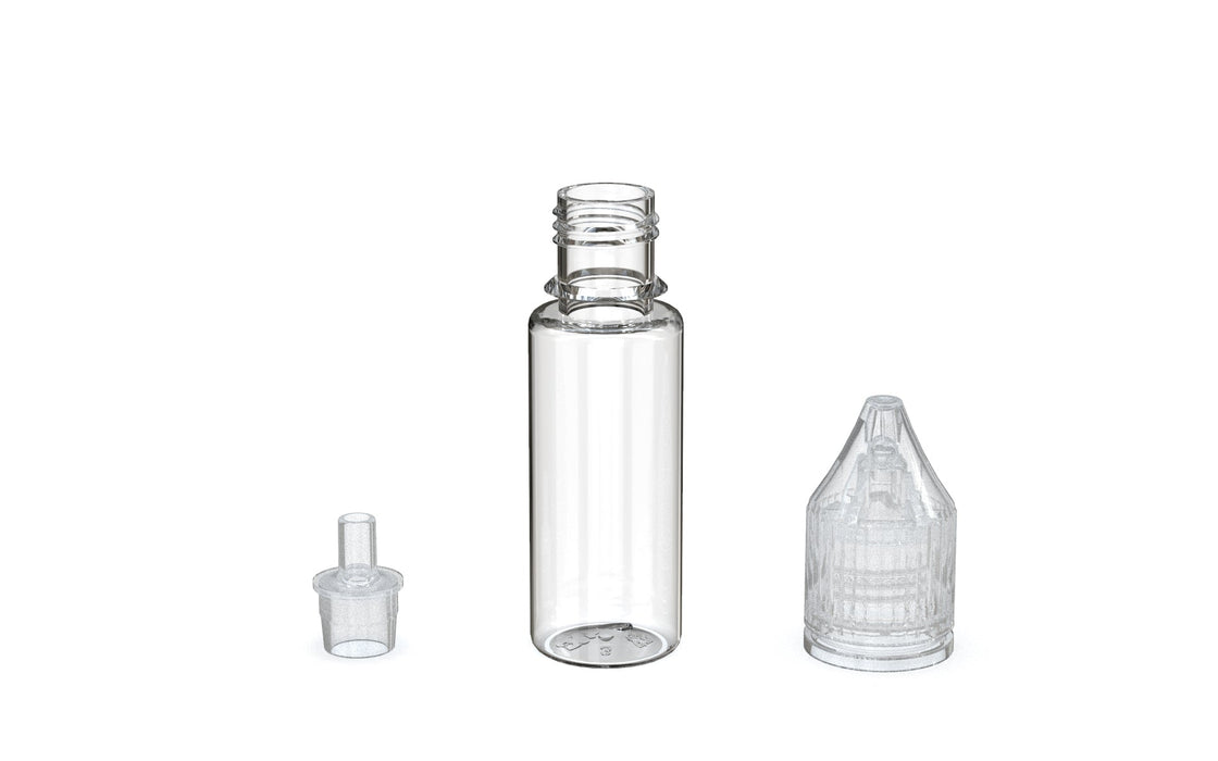 Chubby Gorilla - 15ML V3 Production-Ready Unicorn Bottle - Clear Bottle / Natural Cap - V3 - With Reducer Tip