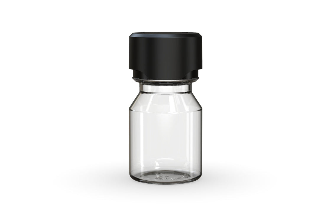 Chubby Gorilla Aviator Shot Bottle 30ml - Clear bottle & Black Cap