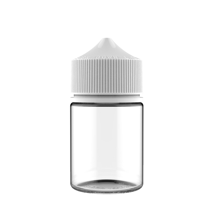 Chubby Gorilla - 60ML Stubby Unicorn Bottle - Clear Bottle / White Cap - V3 - Copackr.com
