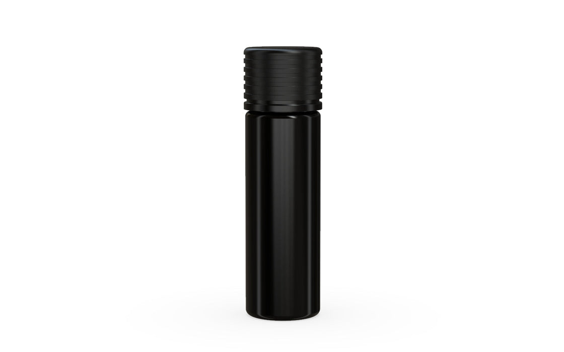 510 Cartridge Spiral CR Container Flat Top - Opaque Black With Opaque Black Lid