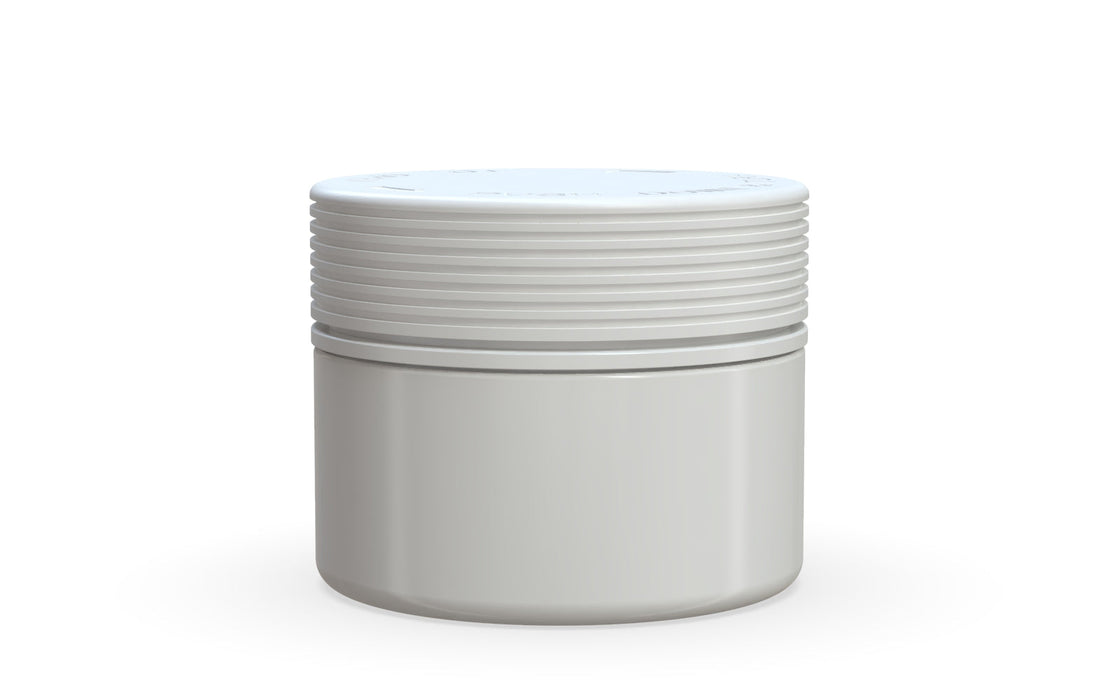 220CC/7.5FL.OZ Spiral CR - XL Container With Inner Seal & Tamper - Opaque White With Opaque White Lid