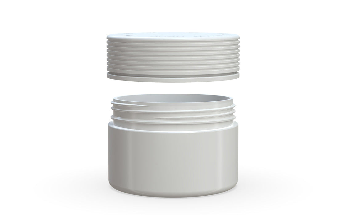 220CC/7.5FL.OZ Spiral CR - XL Container With Inner Seal & Tamper - Opaque White With Opaque White Lid
