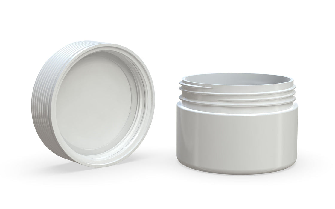 220CC/7.5FL.OZ Spiral CR - XL Container With Inner Seal & Tamper - Opaque White With Opaque White Lid