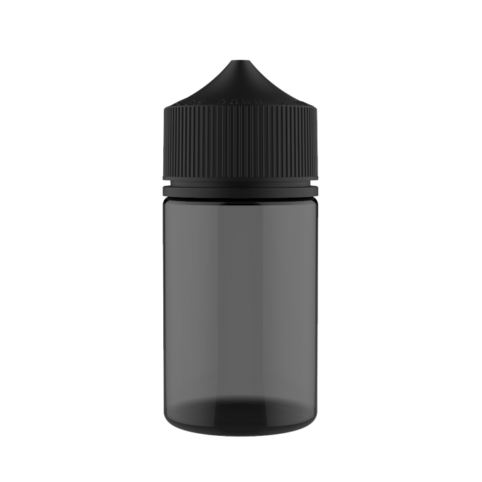 Chubby Gorilla - 75ML Stubby Unicorn Bottle - Transparent Black Bottle / Black Cap - V3 - Copackr.com