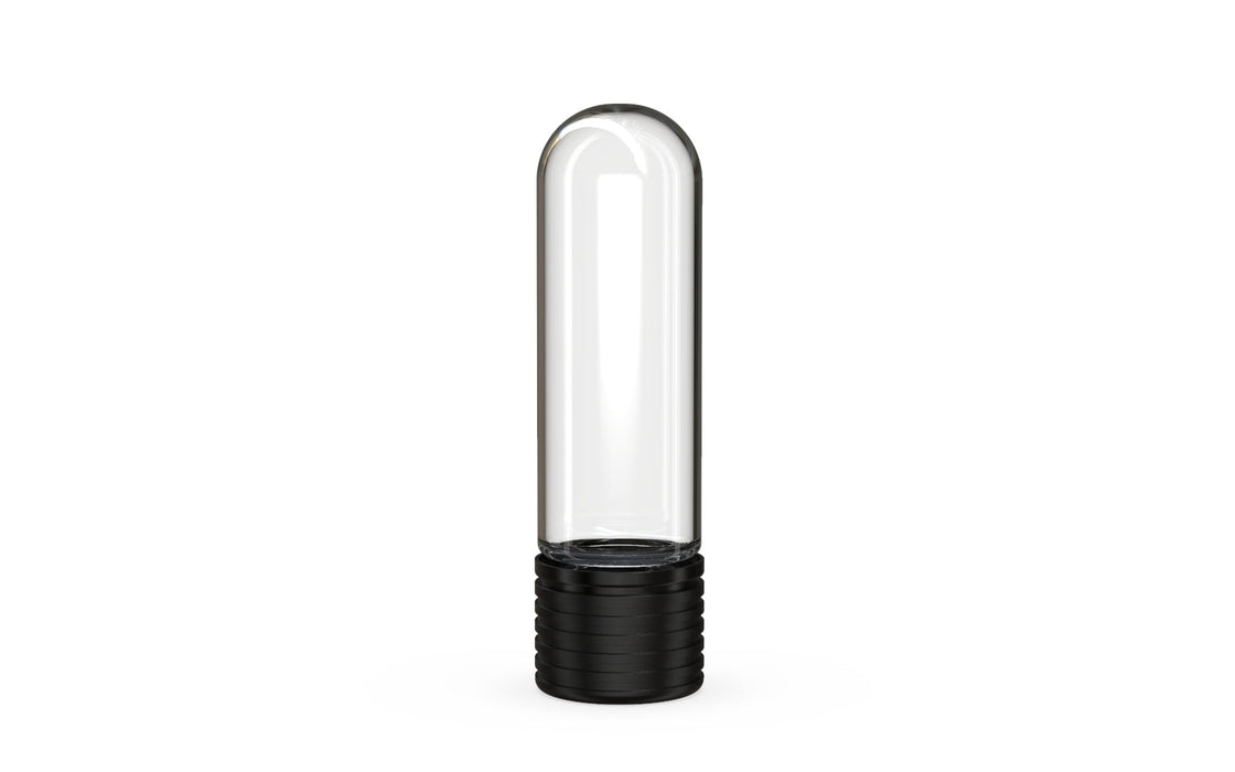 510 Cartridge Spiral CR Container Round Top - Clear Natural With Opaque Black Lid