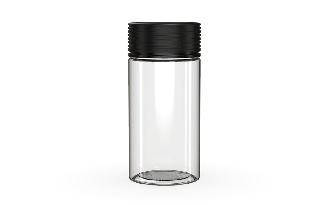 180CC/6FL.OZ Spiral CR - Container - Clear Natural With Opaque Black Lid