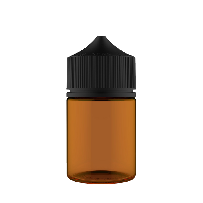 Chubby Gorilla - 60ML Stubby Unicorn Bottle - Amber Bottle / Black Cap - V3 - Copackr.com