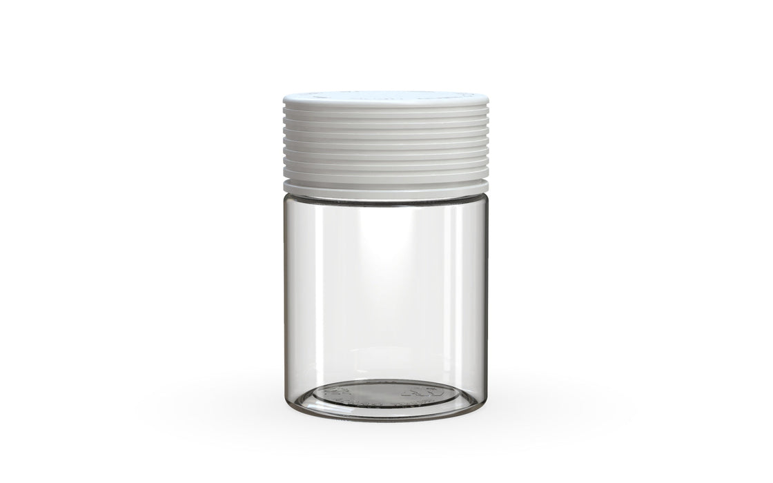 120CC/4FL.OZ/120ML Spiral CR - Clear Natural With Opaque White Lid