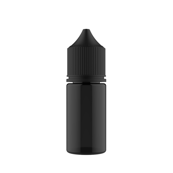 Chubby Gorilla Chubby Gorilla - 30ML Stubby Unicorn Bottle - Transparent Black Bottle / Black Cap - V3