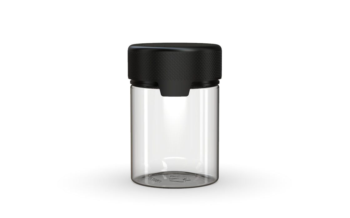 120CC/4FL.OZ/120ML Aviator CR - nádoba s vnitřním těsněním a pojistkou proti otevření - čirá přírodní s neprůhledným černým víkem