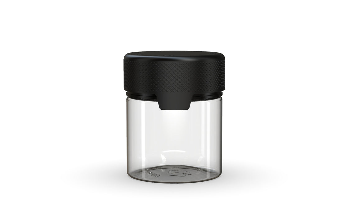 90CC/3FL.OZ/90ML Aviator CR - nádoba s vnitřním těsněním a pojistkou proti otevření - čirá přírodní s neprůhledným černým víkem