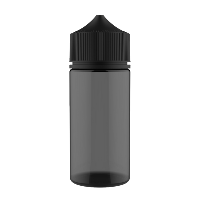 Chubby Gorilla - 100ML Unicorn Láhev - průhledná černá láhev / černý uzávěr - V3 - Copackr.com