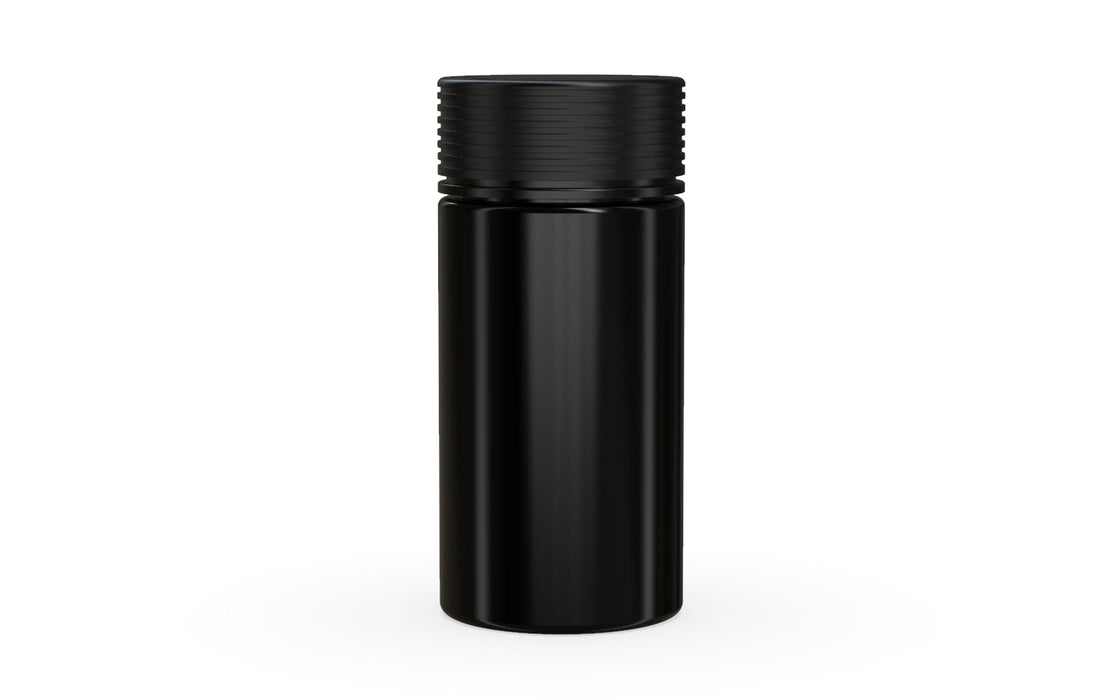 180CC/6FL.OZ Spiral CR - Behälter mit Innensiegel & Manipulationssicherung - undurchsichtig schwarz mit undurchsichtig schwarzem Deckel