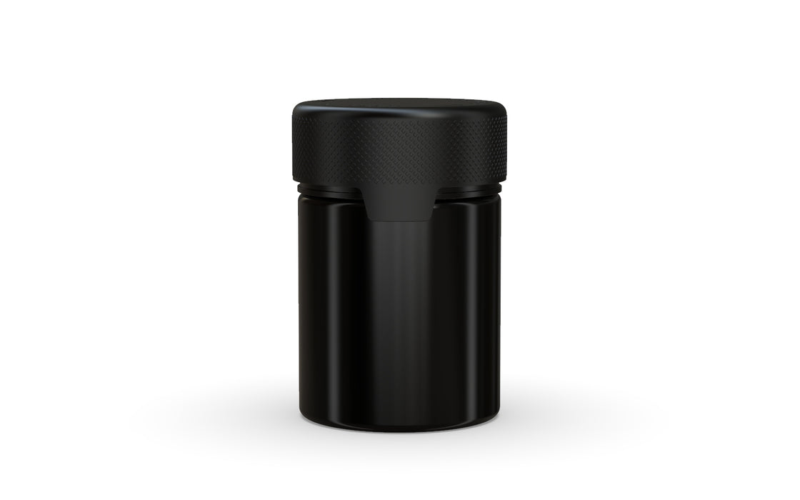120CC/4FL.OZ/120ML Aviator CR - Envase con precinto interior y precinto de seguridad - Negro opaco Con tapa negra opaca