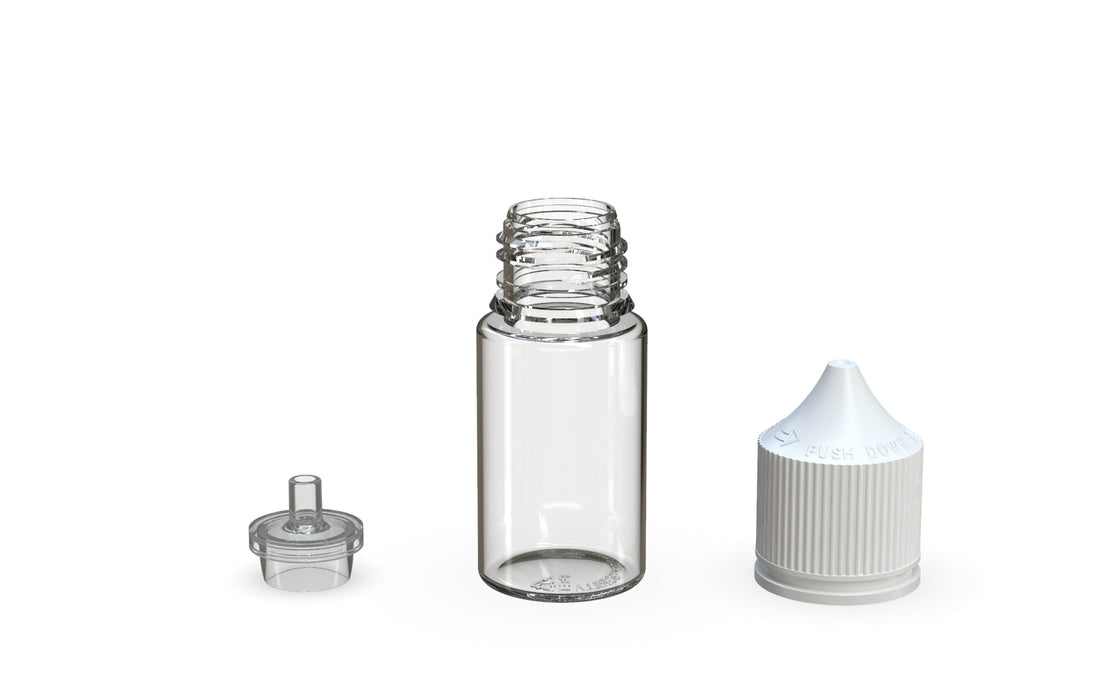 Chubby Gorilla - Botella Stubby 30ML Unicorn lista para producción - Botella transparente / Tapón blanco - V3 con punta reductora (Copia)