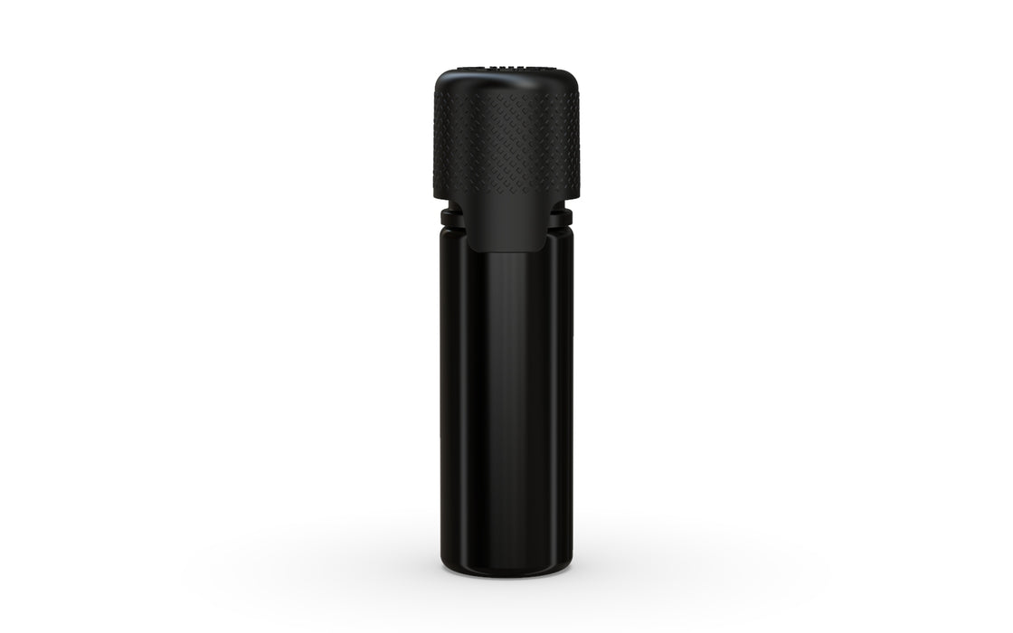 Aviator Flacone da 16,5 ml con sigillo interno e fascetta antimanomissione - Flacone nero opaco / tappo nero opaco