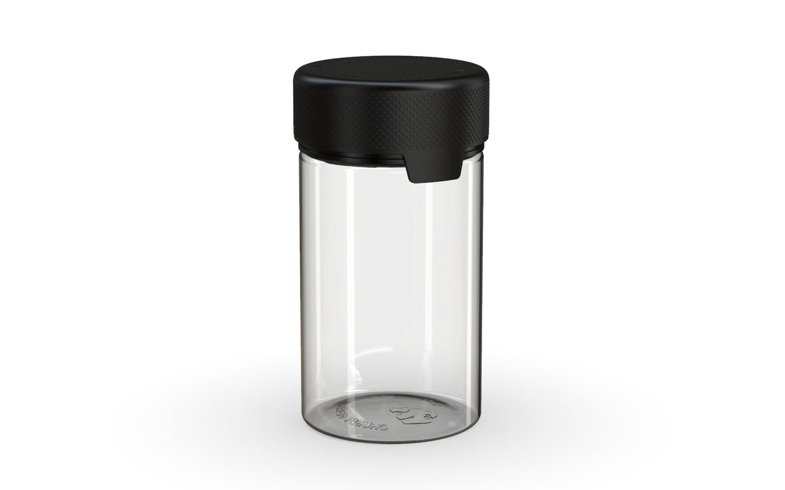 150CC/5OZ/150ML Aviator CR - Container With Inner Seal & Tamper - Clear Natural With Opaque Black Lid