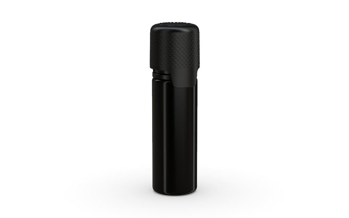 Aviator 16.5ML Bottle With Inner Seal & Tamper Evident Breakoff Band - Opaque Black Bottle / Opaque Black Cap