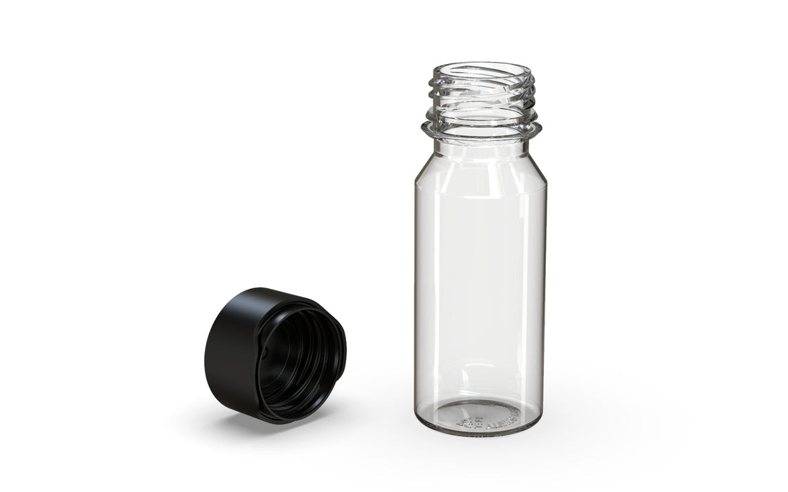Chubby Gorilla Aviator Shot Bottle 60ml - Clear bottle & Black Cap