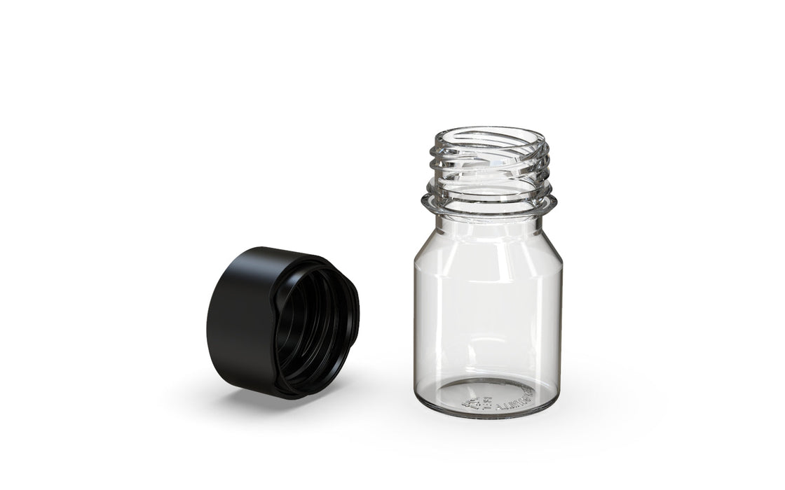Chubby Gorilla Aviator Shot Bottle 30ml - Clear bottle & Black Cap