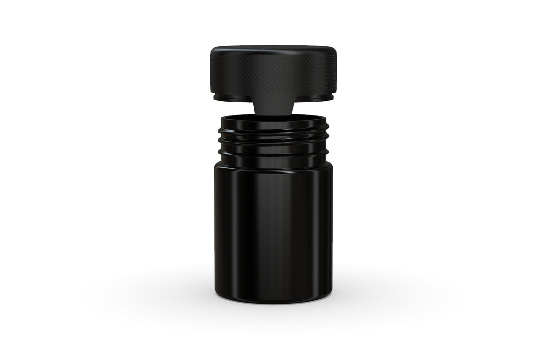 120CC/4FL.OZ/120ML Aviator CR - Container With Inner Seal & Tamper - Opaque Black With Opaque Black Lid
