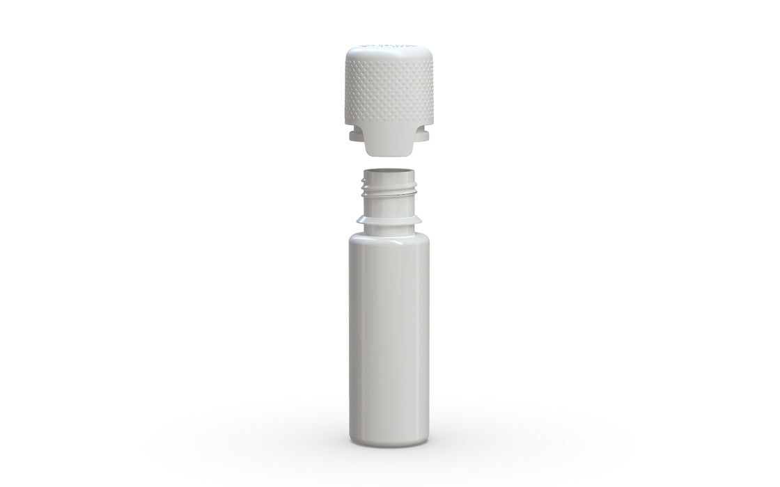 Aviator 16.5ML Bottle With Inner Seal & Tamper Evident Breakoff Band - Opaque White Bottle / Opaque White Cap