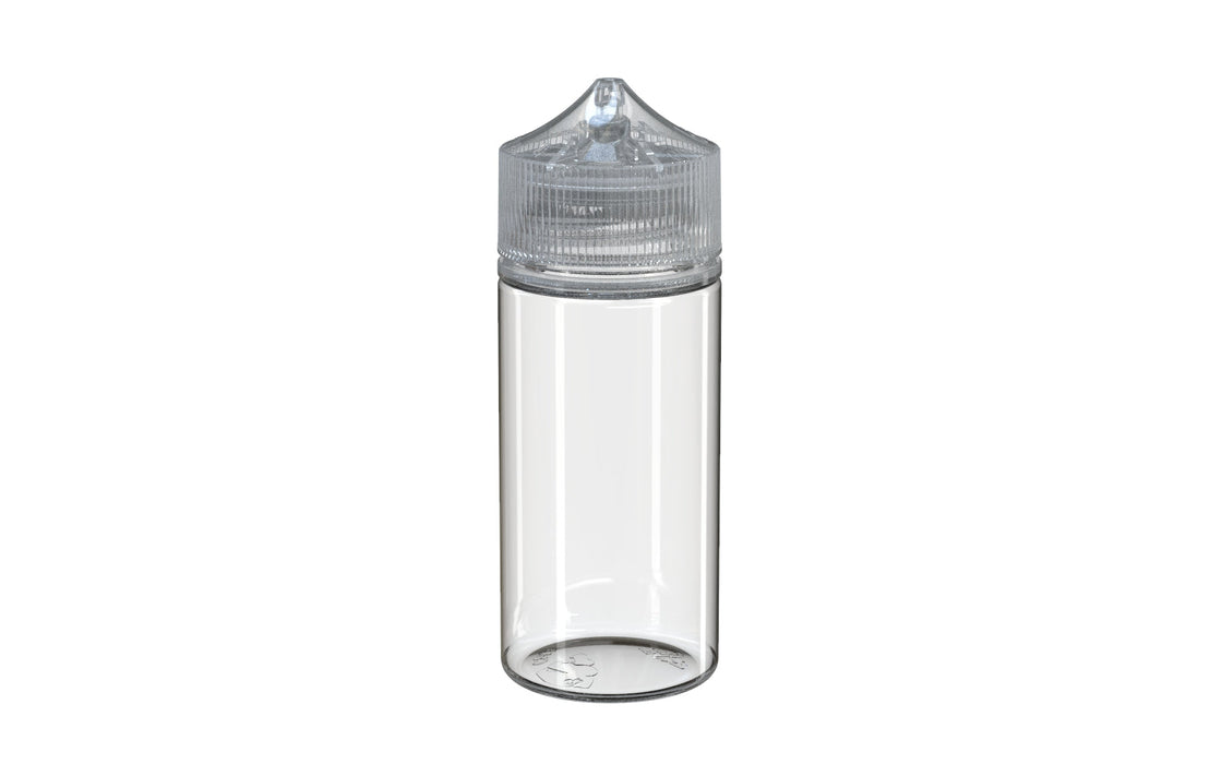 Chubby Gorilla - 100ML Unicorn Bottle - Clear Bottle / Natural Cap - V3 with Reducer Tip