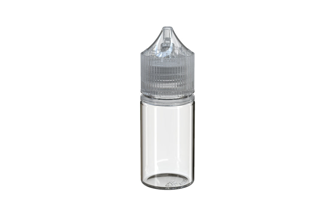 Chubby Gorilla - 30ML Stubby Production-Ready Unicorn Bottle - Clear Bottle / Natural Cap - V3 with Reducer tip