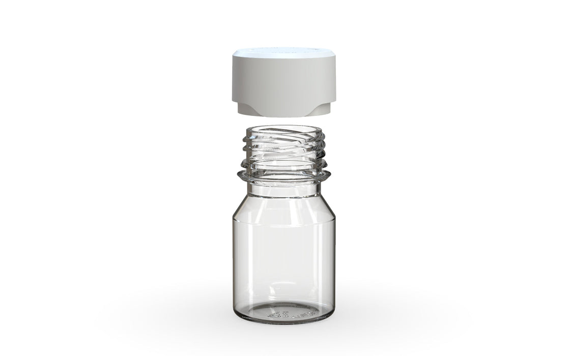 Chubby Gorilla Aviator Shot Bottle 30ml - Clear bottle & White Cap