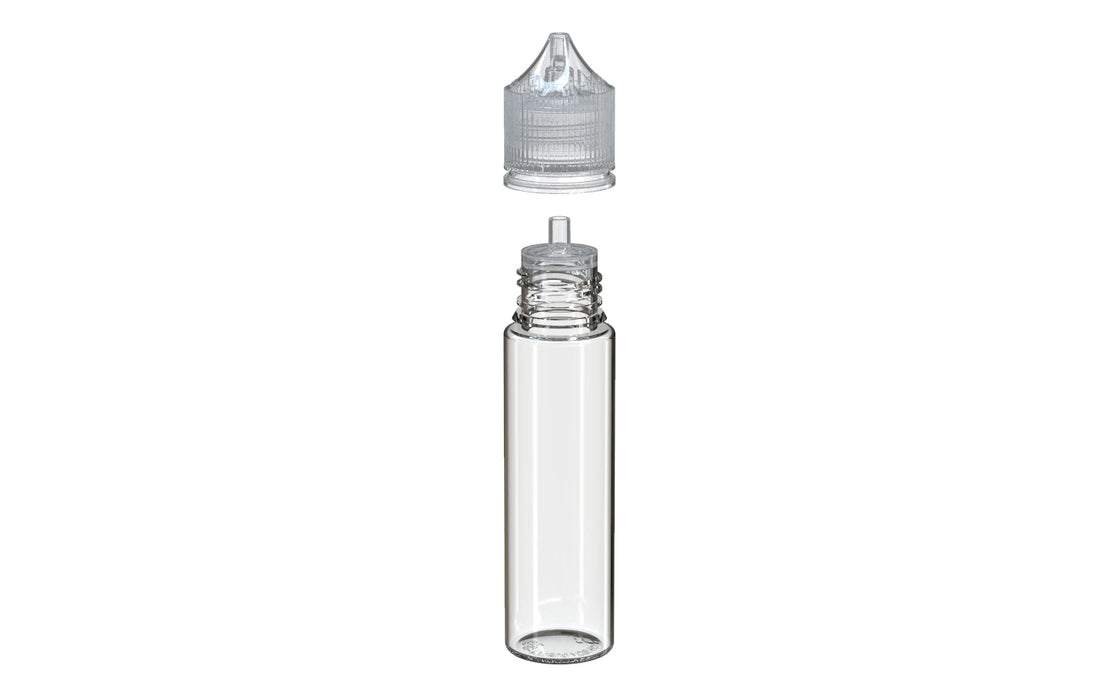 Chubby Gorilla - 60ML Production-Ready Unicorn Bottle - Clear Bottle / Natural Cap - V3 with Reducer Tip