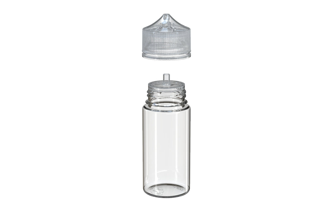 Chubby Gorilla - 100ML Unicorn Bottle - Clear Bottle / Natural Cap - V3 with Reducer Tip