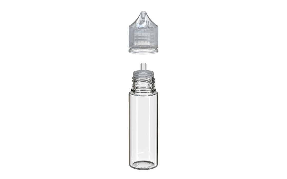 Chubby Gorilla - 50ml Production-Ready Unicorn Bottle - Clear Bottle / Natural Cap - V3 with Reducer tip