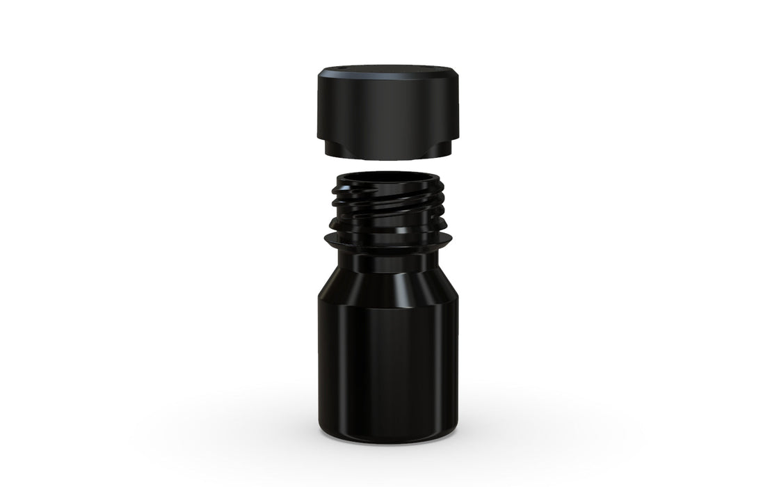 Chubby Gorilla Aviator Shot Bottle 30ml - Black bottle & Black Cap