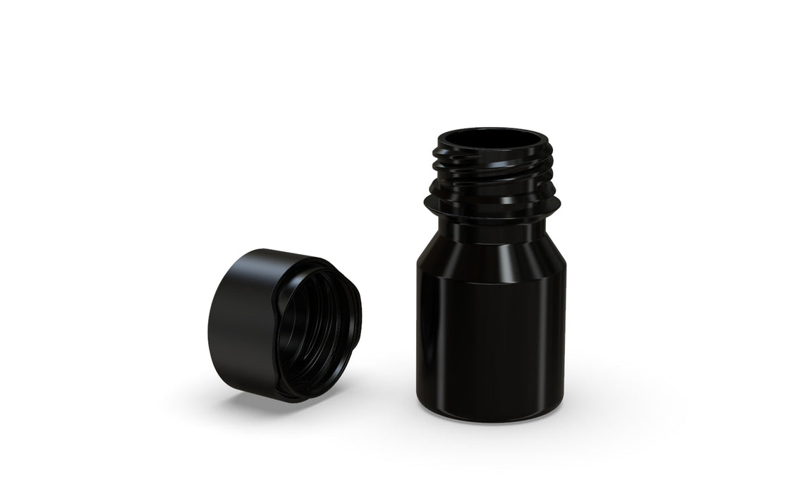 Chubby Gorilla Aviator Shot Bottle 30ml - Black bottle & Black Cap