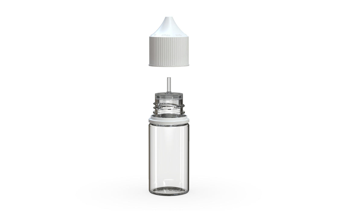 Chubby Gorilla - 30ML Stubby Production-Ready Unicorn Bottle - Clear Bottle / White Cap - V3