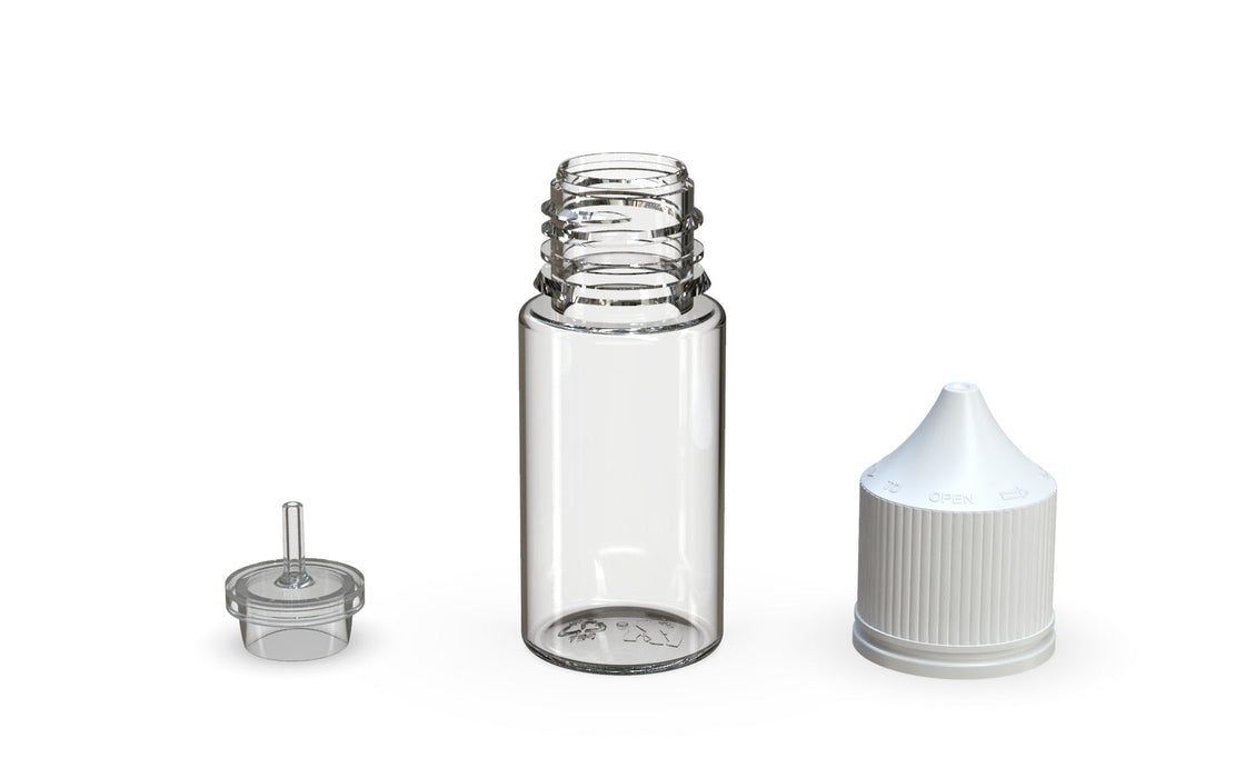 Chubby Gorilla - 30ML Stubby Production-Ready Unicorn Bottle - Clear Bottle / White Cap - V3