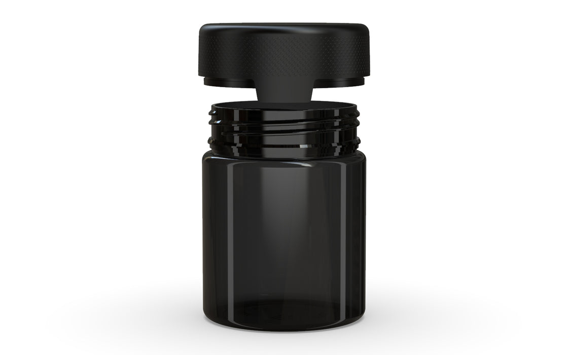 550CC/18.5FL.OZ/550ML Aviator CR - XL Container With Inner Seal & Tamper - Translucent Black With Opaque Black Lid