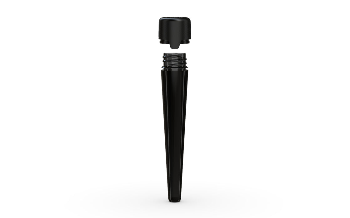 Aviator CR - Tube 113MM with Inner Seal & Tamper - Translucent Black with Opaque Black Lid