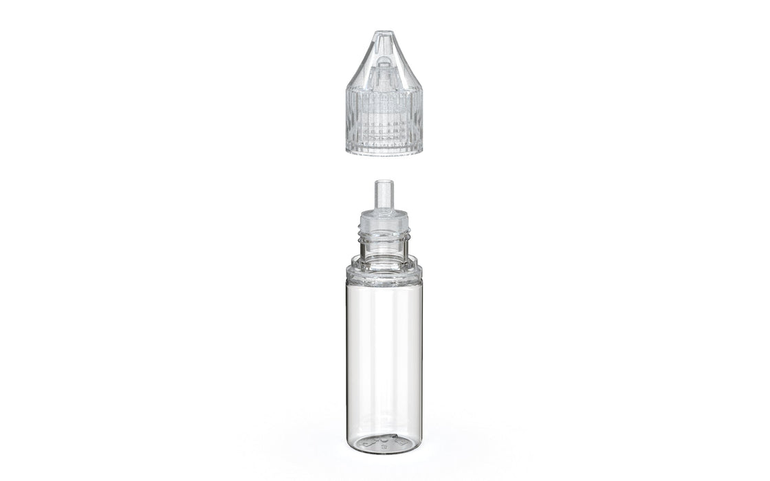 Chubby Gorilla - 15ML V3 Production-Ready Unicorn Bottle - Clear Bottle / Natural Cap - V3 - With Reducer Tip