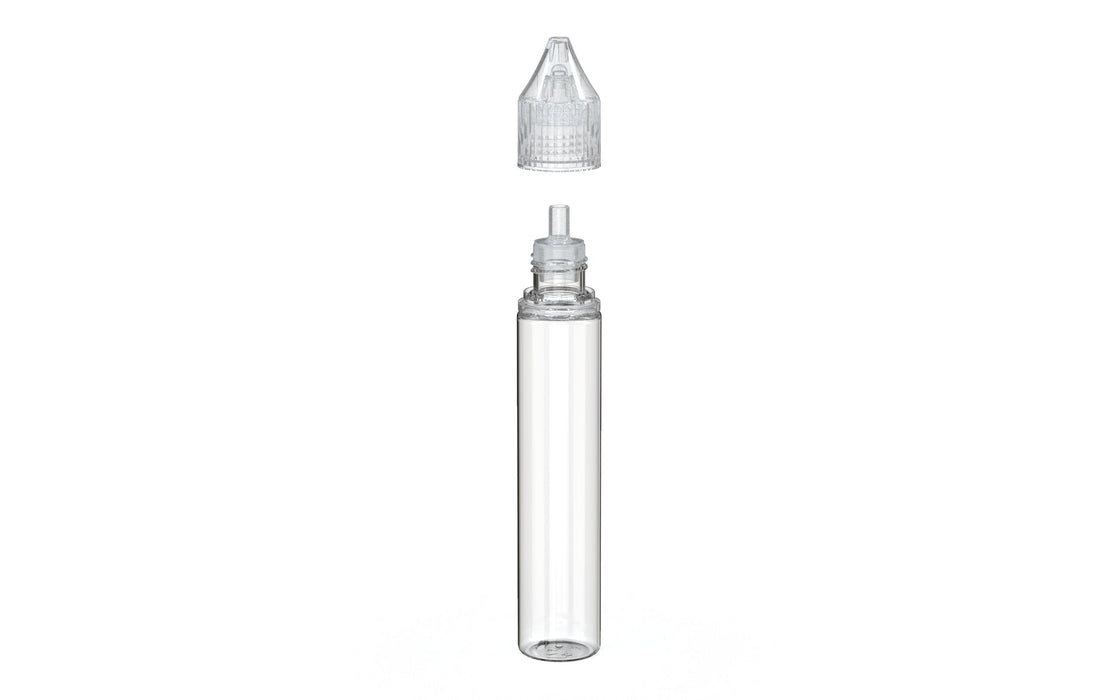 Chubby Gorilla - 30ML Production-Ready Unicorn Bottle - Clear Bottle / Clear Cap - V3 with Reducer