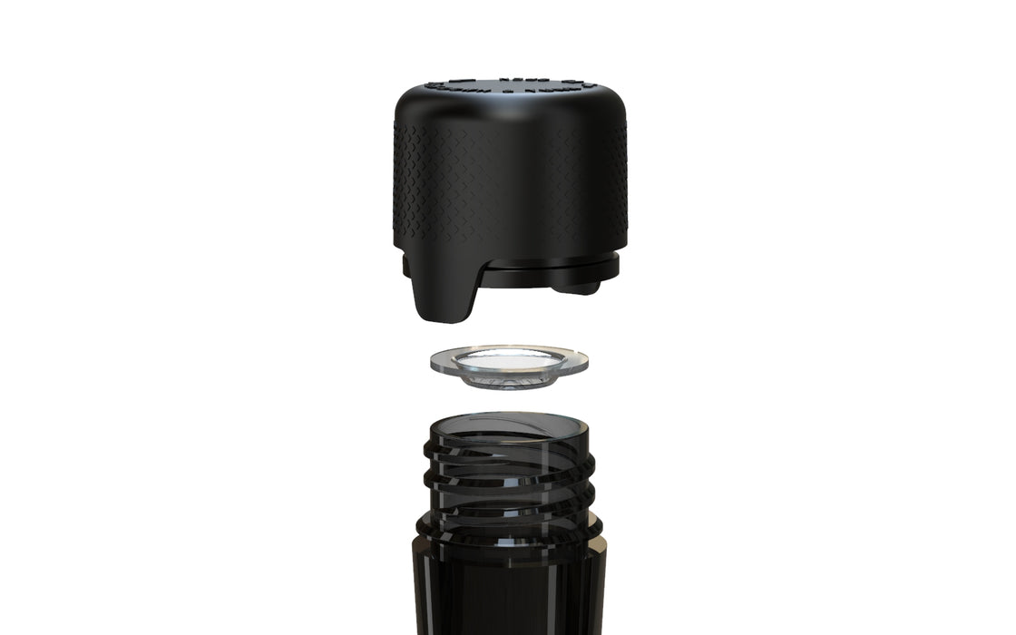Aviator CR - Tube 113MM with Inner Seal & Tamper - Translucent Black with Opaque Black Lid