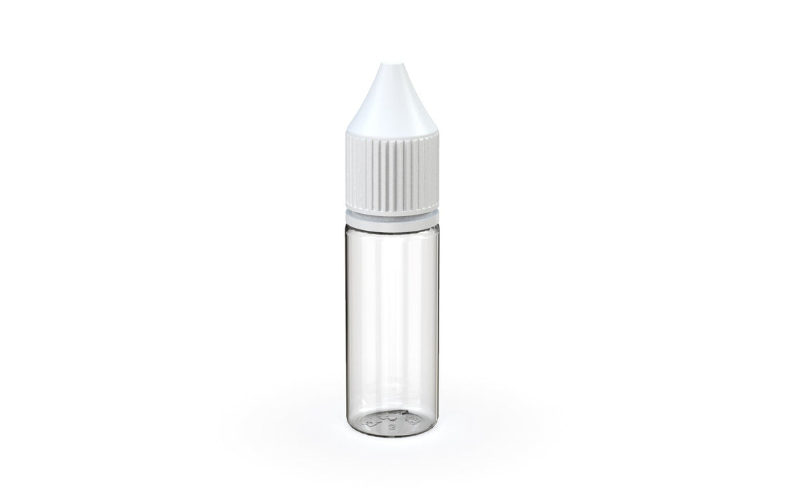 Chubby Gorilla - 15ML V3 Production-Ready Unicorn Bottle - Clear Bottle / White Cap - V3 Chubby Gorilla - 15ML V3 Production-Ready Unicorn Bottle - Opaque White Bottle / White Cap - V3 with Reducer tip