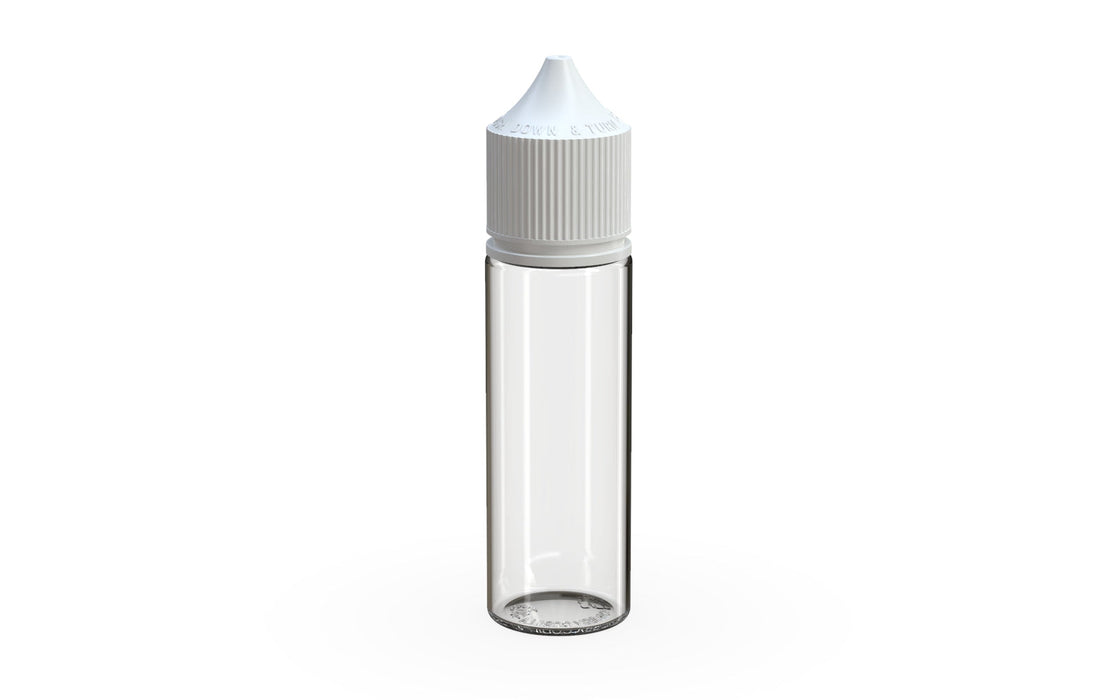 Chubby Gorilla - 50ml Production-Ready Unicorn Bottle - Clear Bottle / White Cap - V3 with Reducer tip (Copy)